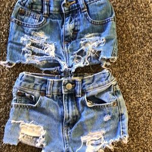 2t girls distressed shorts